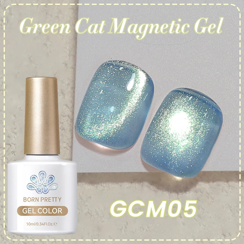 10ml Green Cat  Gel Ultra Shine Holographic Glitter Semi Permanent Soak Off UV LED Gel Varnish For Manicure