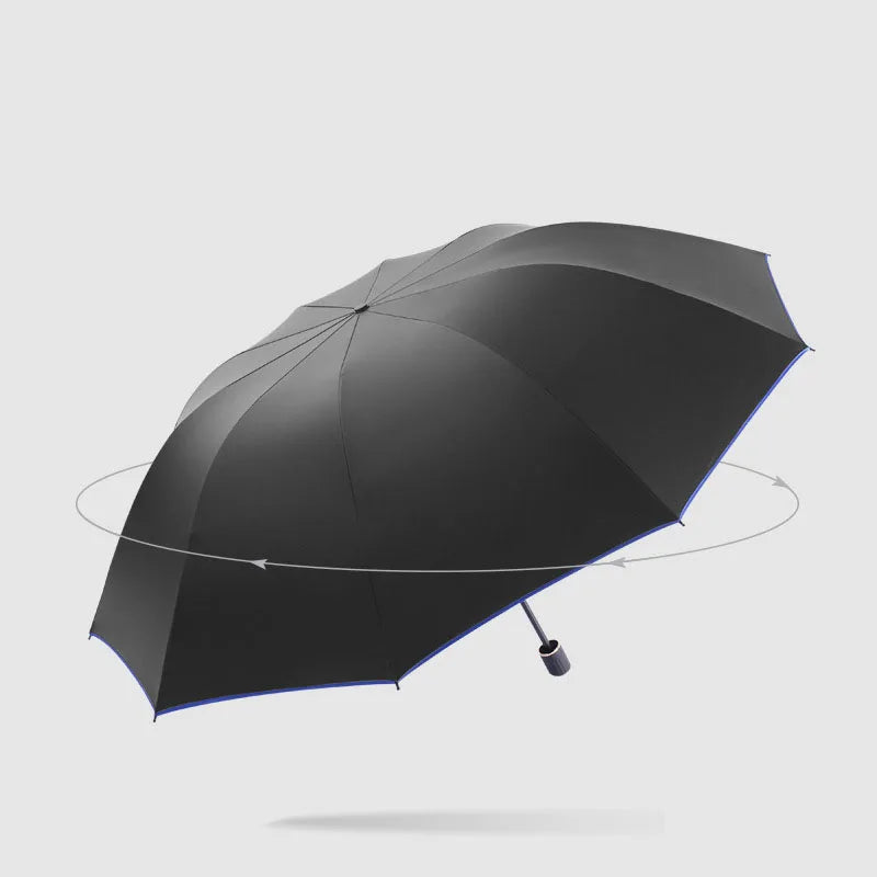 Triple fold folding umbrella, windproof reinforced thick business umbrella for both men and women, dual-use umbrella for rainy a