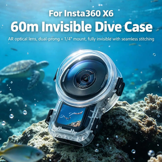 60 Metre Invisible Waterproof Diving Case for Insta360 X6