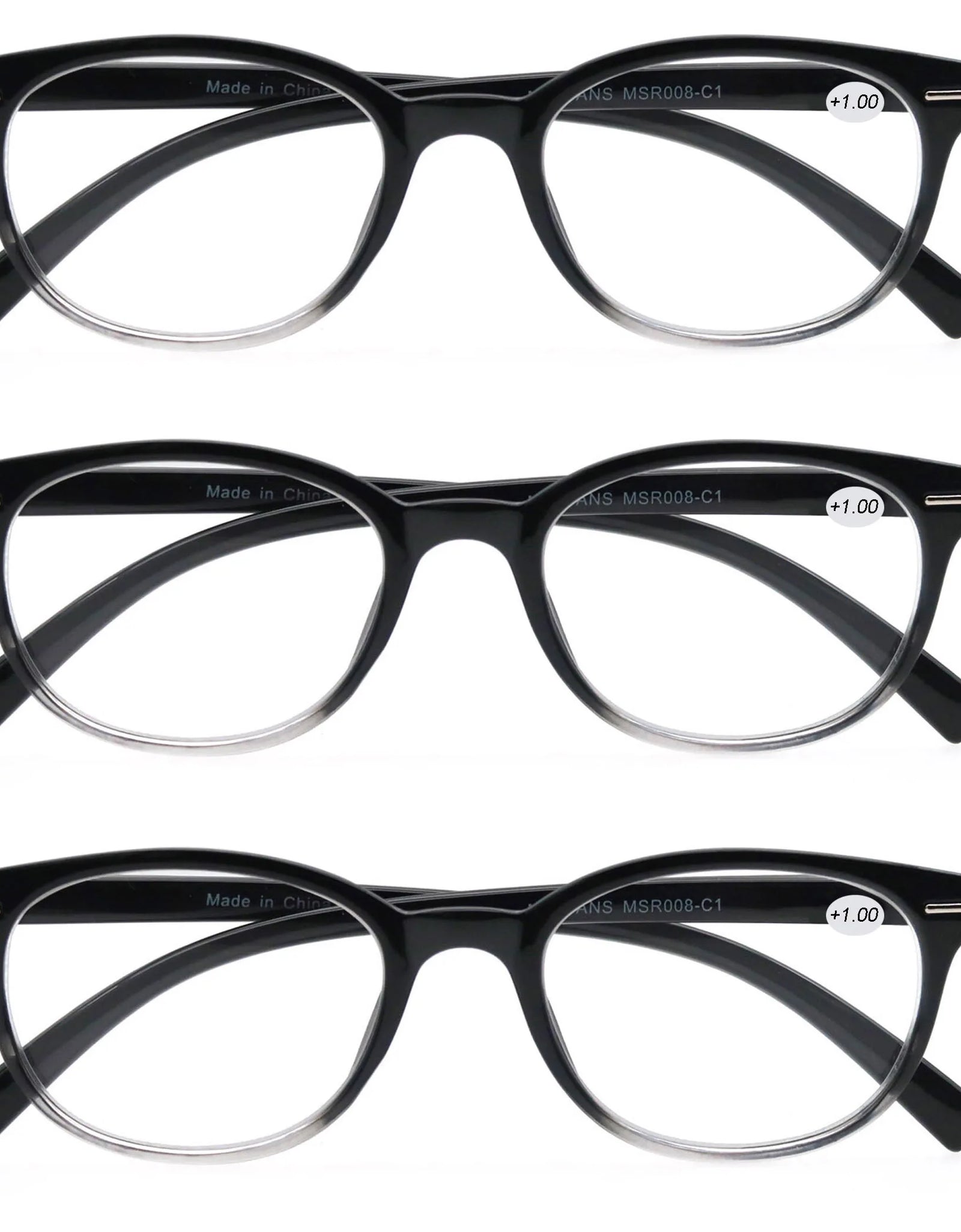 Reading Glasses Oval Frame Metal Rivet Men Readers Magnifying Eyeglasses with Black Diopter +0.5+0.75+2.25+2.75+5.