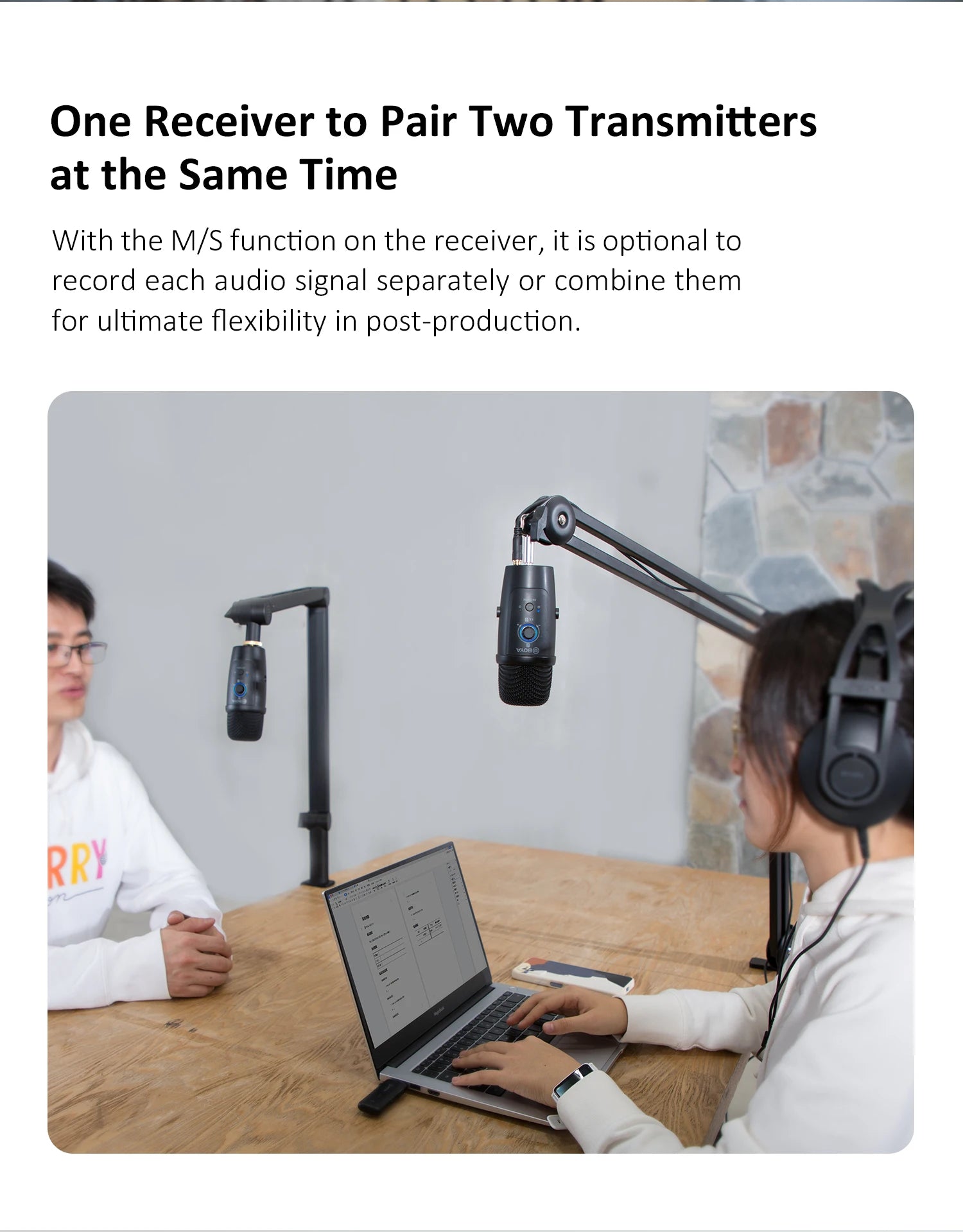 BY-PM500W Desktop Wireless USB Microphone for PC Smartphone Android iPhone Mac Windows Youtube Recording Streaming Gaming