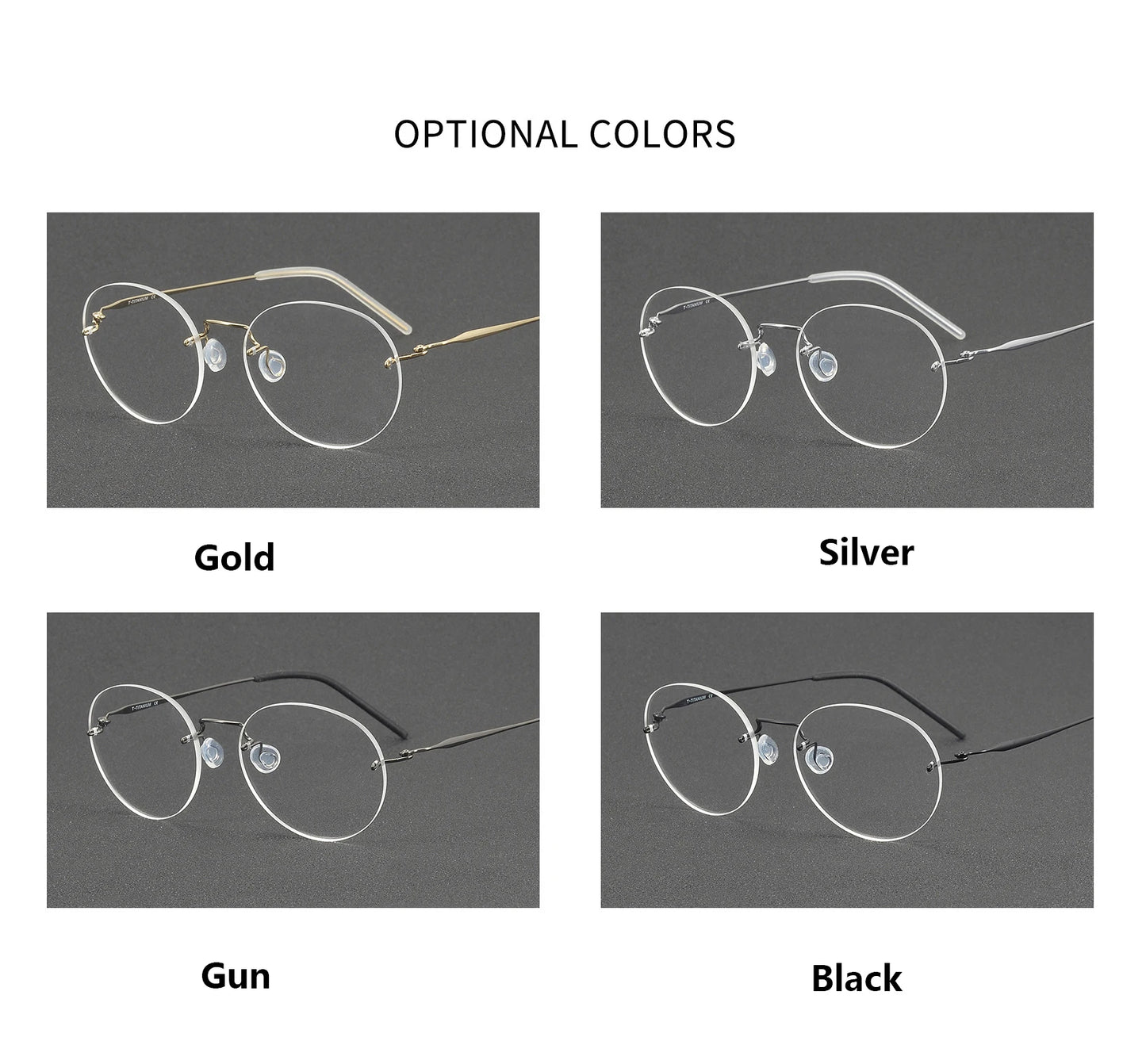 Ultralight Oval Rimless Titanium Eyeglasses Frame