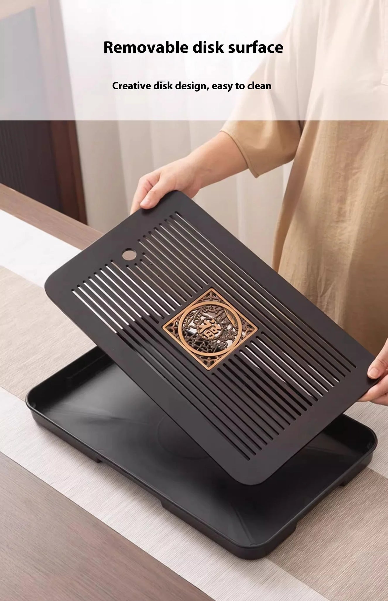 Bamboo Tea Tray Portable Dishes Rectangle Tea Ceremony Chaban Tea Chaban Tea Table Dual Purpose Drainage Water Storage