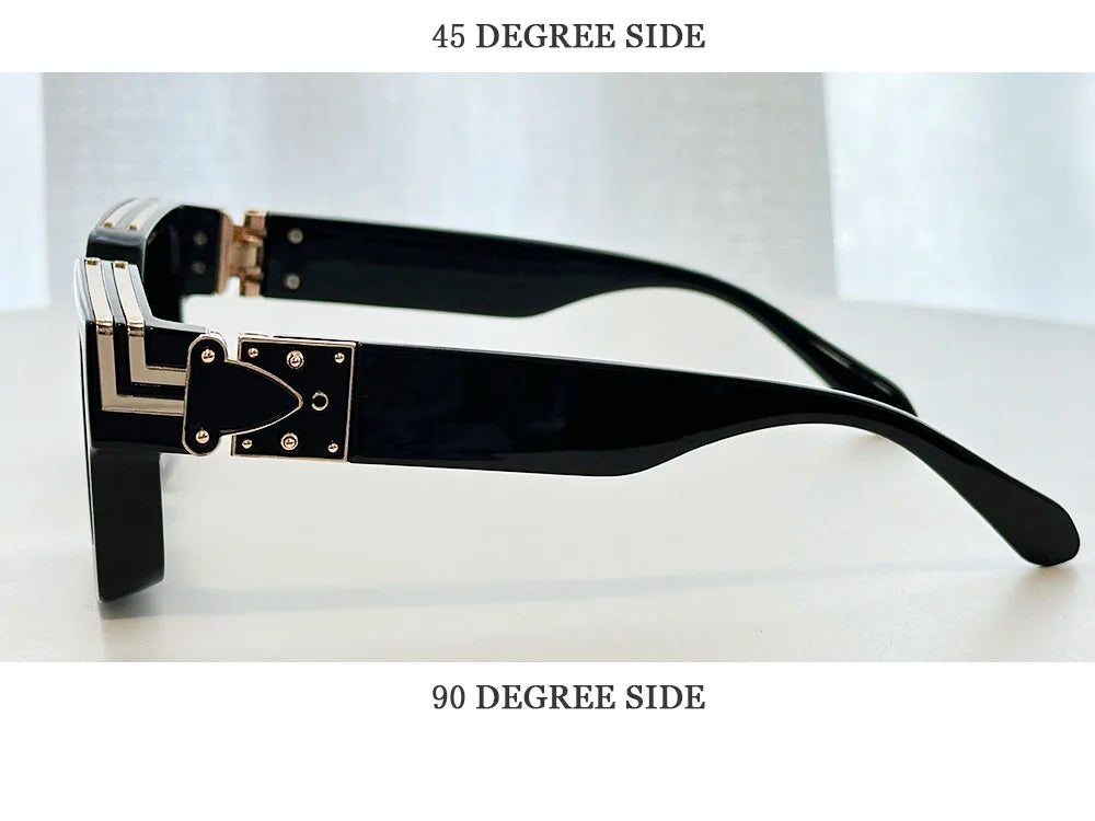 Retro Square Frame Sunglasses With UV400 Protection