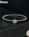 Simple Round Moissanite Beads Ring Women 925 Sterling Silver Diamond Cut Stackable Rings