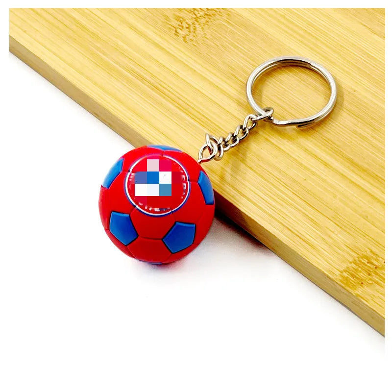 Football Club Soccer Ball Keychain Team Flag Pendant Fan Souvenir Bag Charm