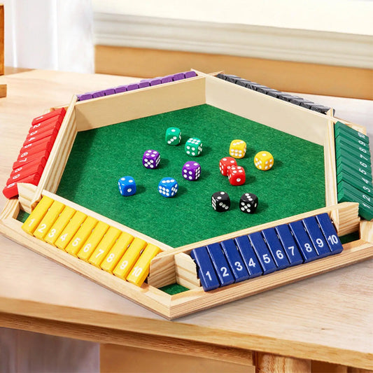 Wooden Shut The Box Dice Game – Six Sided Flipping Number Board