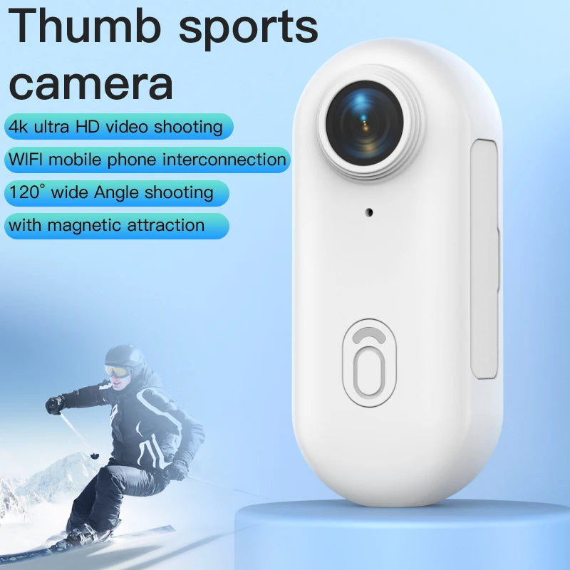 Mini 4K Thumb Action Camera with WiFi Remote Control and Electronic Image Stabilization