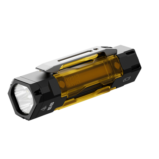 1300 Lumen Rechargeable EDC Flashlight With UV Light And Magnetic Panels