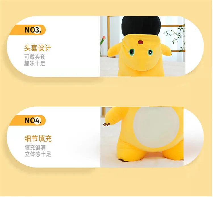 50cm Kawaii Plush Nai Long Stuffed Doll Black Face Baby Dragon Cute Smiling Funny Mask Toy Kids Birthday Xmas Gift for Girls