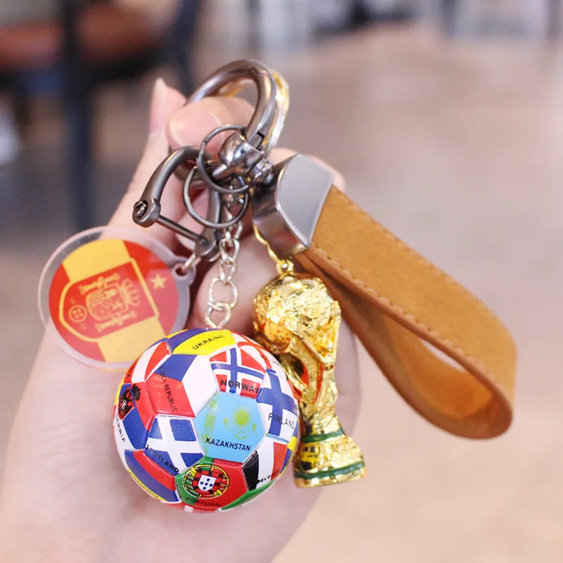 2026 Football Trophy Car Keychain Soccer Fan Bag Charm Souvenir