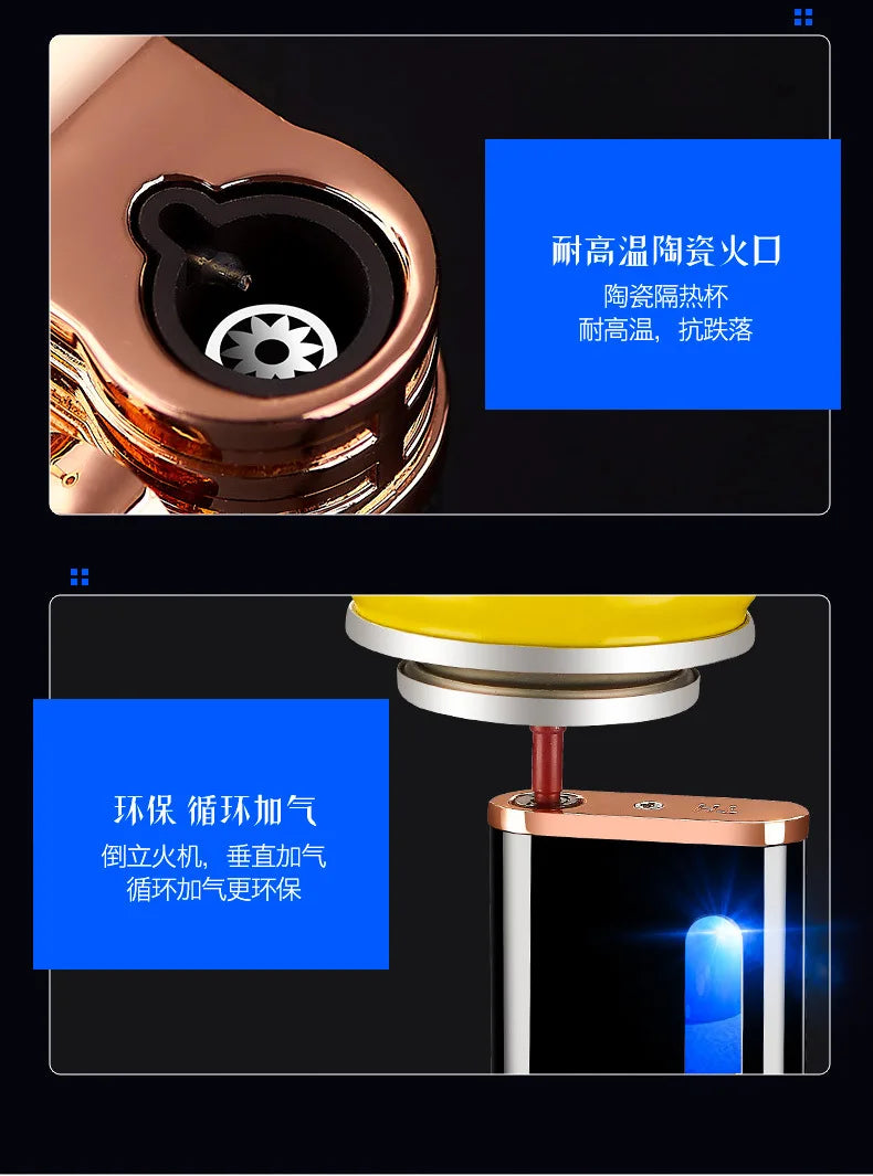 Gas Electronic Dual-Use Lighter, Intelligent Digital Display Machine Core, High-Grade Metal Lighter, Cigarette Accessories, New