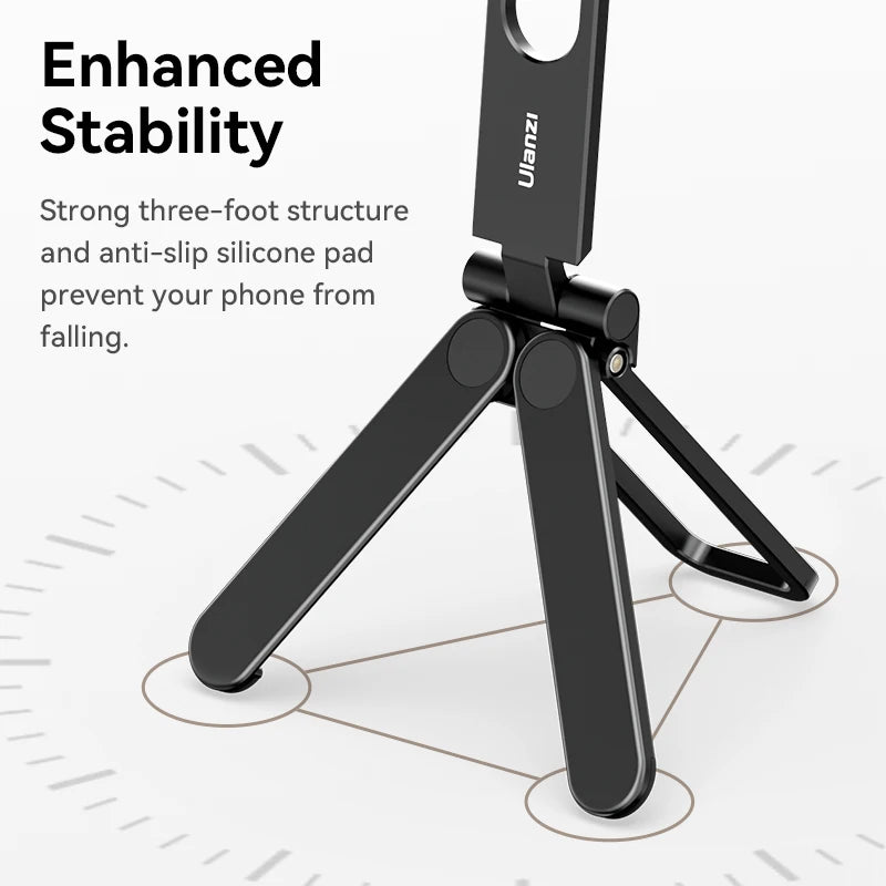 Foldable Phone Tripod Mini Pocket Tripod for Phone Vertical Horizontal Shooting Expansion Video Light Microphone