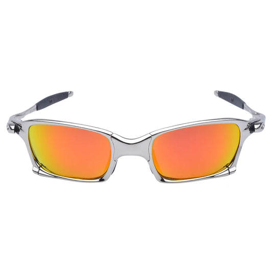 Polarized UV400 MTB Bike Cycling Sunglasses – Silver Metal Frame Riding Fishing Eyewear