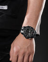 Men's Watch Quartz Analog LCD Digital Wristwatch Male Stainless Steel Strap Water Resistant Date Clock