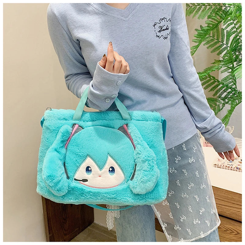 Kawaii Anime Character Plush Messenger Bag Soft Shoulder Bag