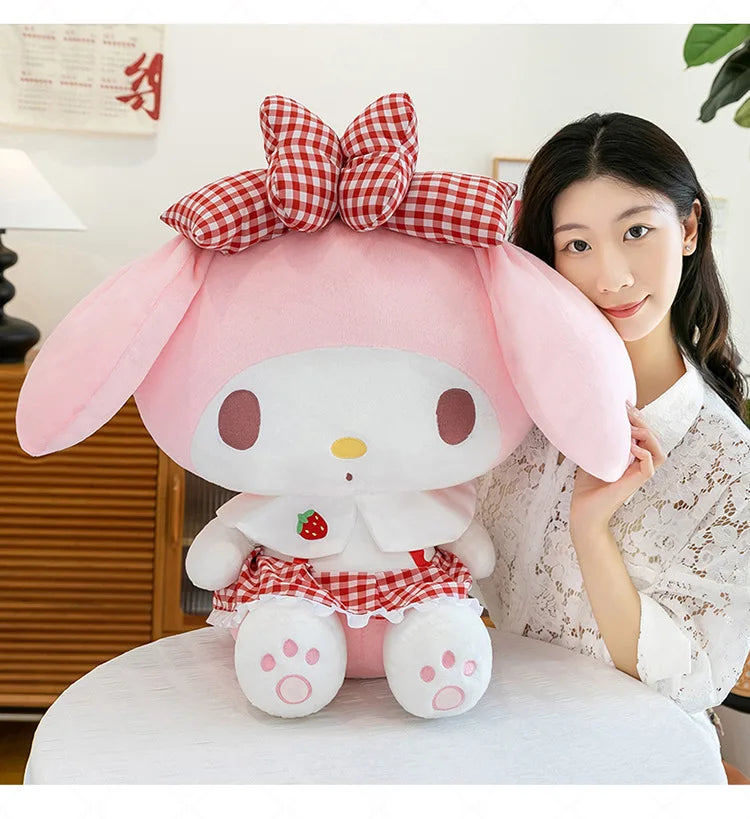 Kawaii 60cm Melody Plush Toy Sanrio Stuffed Doll Anime Soft Pillow Cute Gift Kids Birthday Xmas Plushie Stuffed Animal