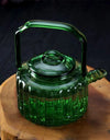 300ml Green Bamboo Shape Glass Teapots With Filter Flower Puer Herbal Tea Brewing Pot Kung Fu Tea Set Teaware