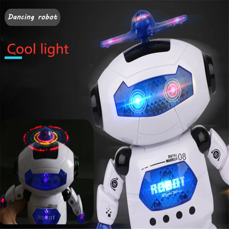 Kids Robot Rotating Dance Toys With Music LED Light Electronic Walking Toys for Boys Girls Birthday Christmas Gift