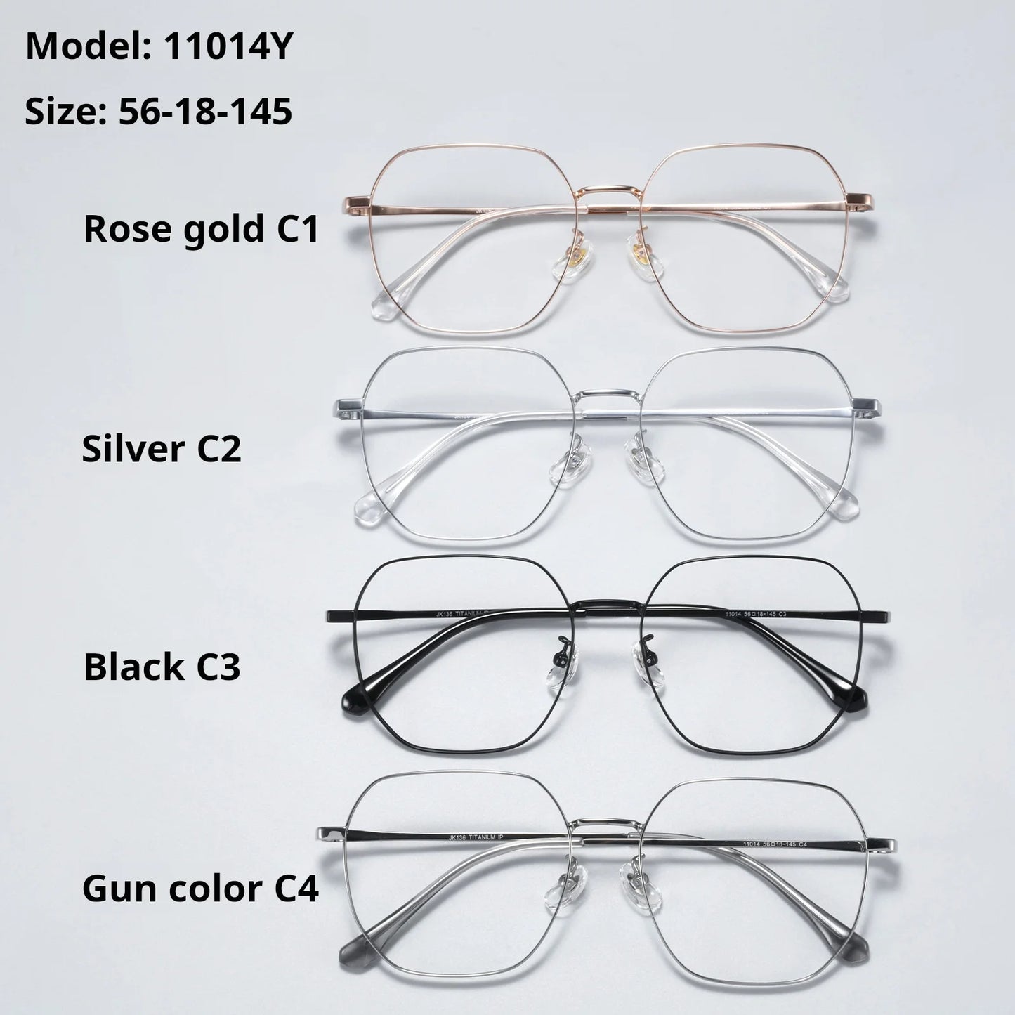 Retro Polygonal Lightweight Titanium Progressive Multifocal Prescription Glasses