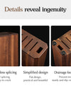 Solid Wood Knife Holder For 5 PCS Knives & 1 PCS Kitchen Scissors Storage Rack Floor To Ceiling Knife Storage
