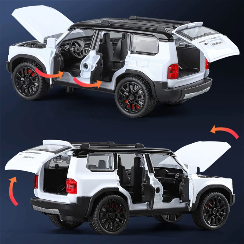 1/32 PRADO Land Cruiser Alloy Car Model Diecast Metal Off-road Vehicle Car Model Simulation Sound and Light Toy Gift