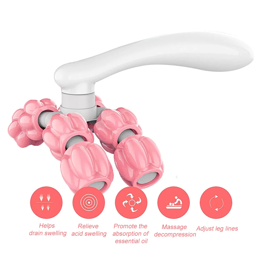 Y-shaped 8-bead massager Hand Held Massager Massager Roller for Hand Muscle Back Neck Foot Shoulder Leg Pain Relief Massage Tool