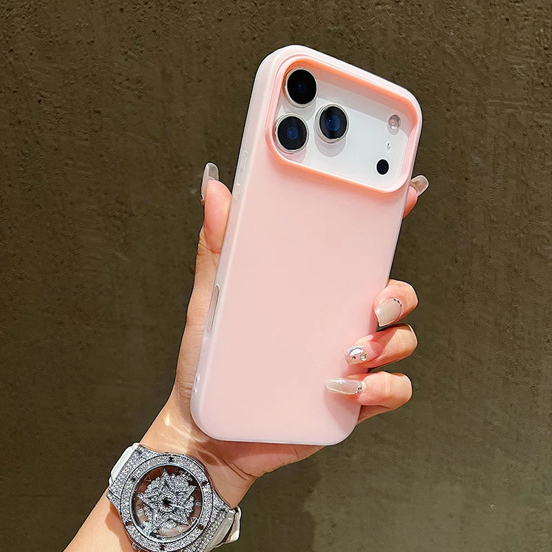 Luxury Candy Color Clear Matte Phone Case For iPhone 17 16 15 14 17 Air Shockproof Bumper Soft Jelly Cover