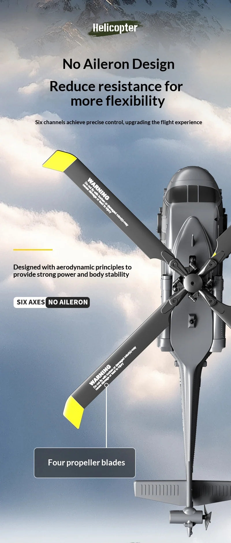 Six Channel Remote Control Military Helicopter With Simulated Stunt Design
