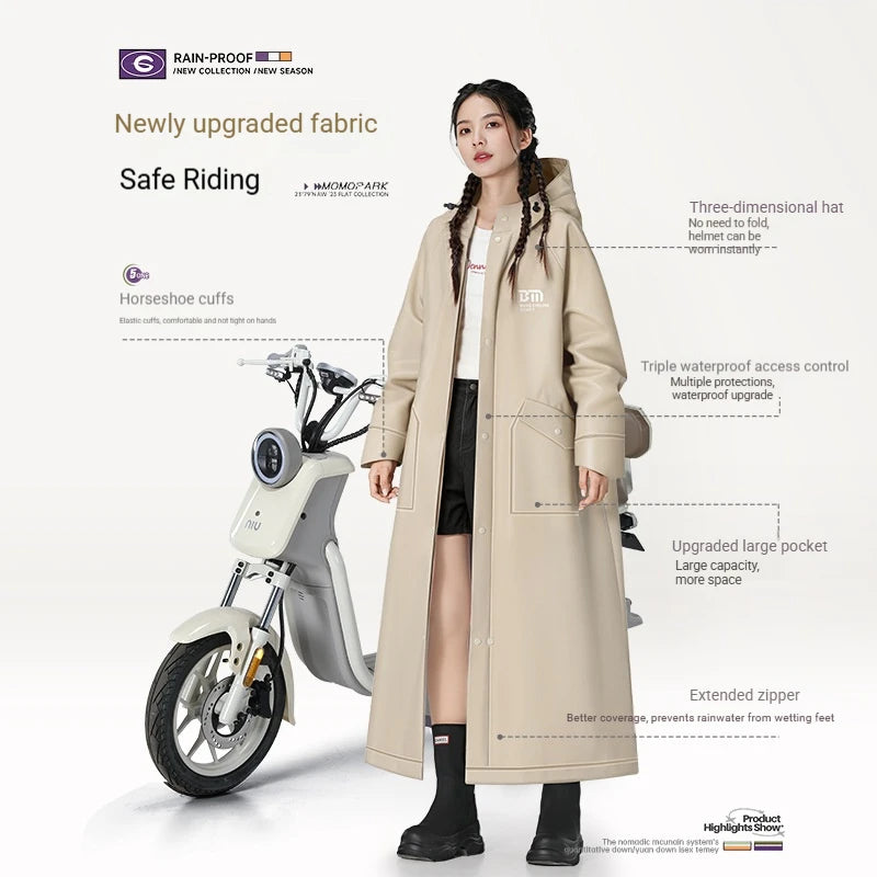 Full Body Waterproof Rain Poncho for Motorcycle and Outdoor Activities