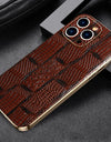 Genuine Leather Phone Case for iPhone 16 15 Pro Max 14ProMax Luxury Soft Edges Shockproof Camera Protection Cover