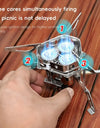 Camping Gas Stove 5800w 3 Head Gas Burner Tourist Strong Fire Furnace Climbing Hiking Equipment Picnic Kitchen Cookware