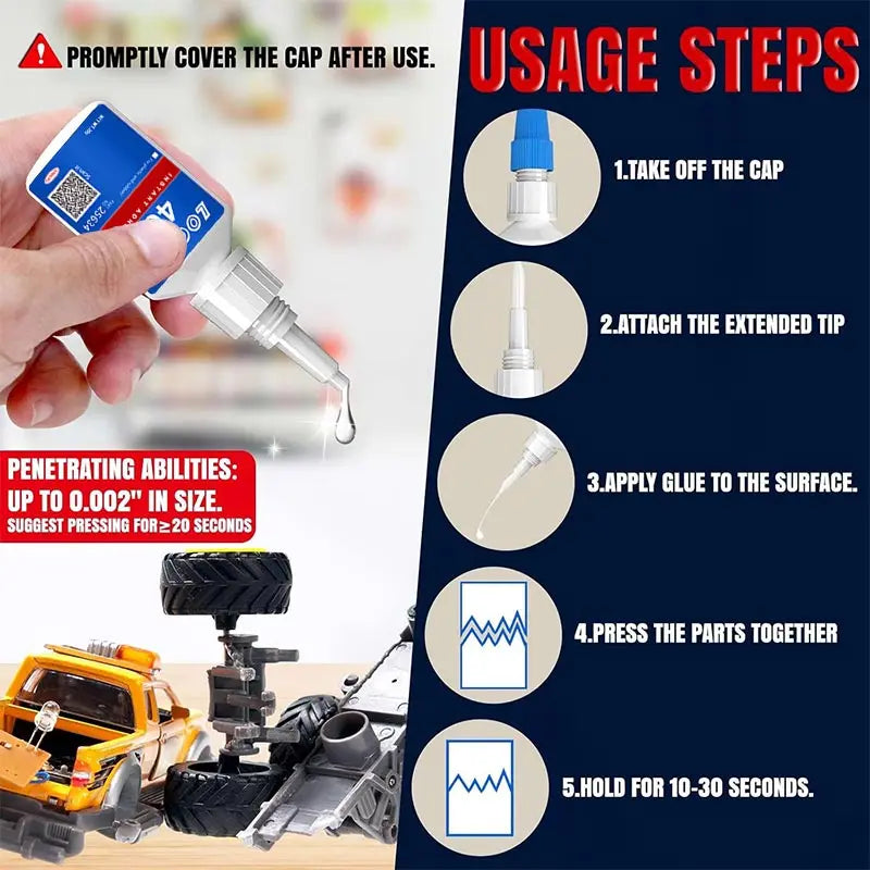 406 Instant Glue, Cyanoacrylate, Super Glue, 5 seconds fast drying, for toys crafts shoes paper fast repair,1-3pcs，20ml