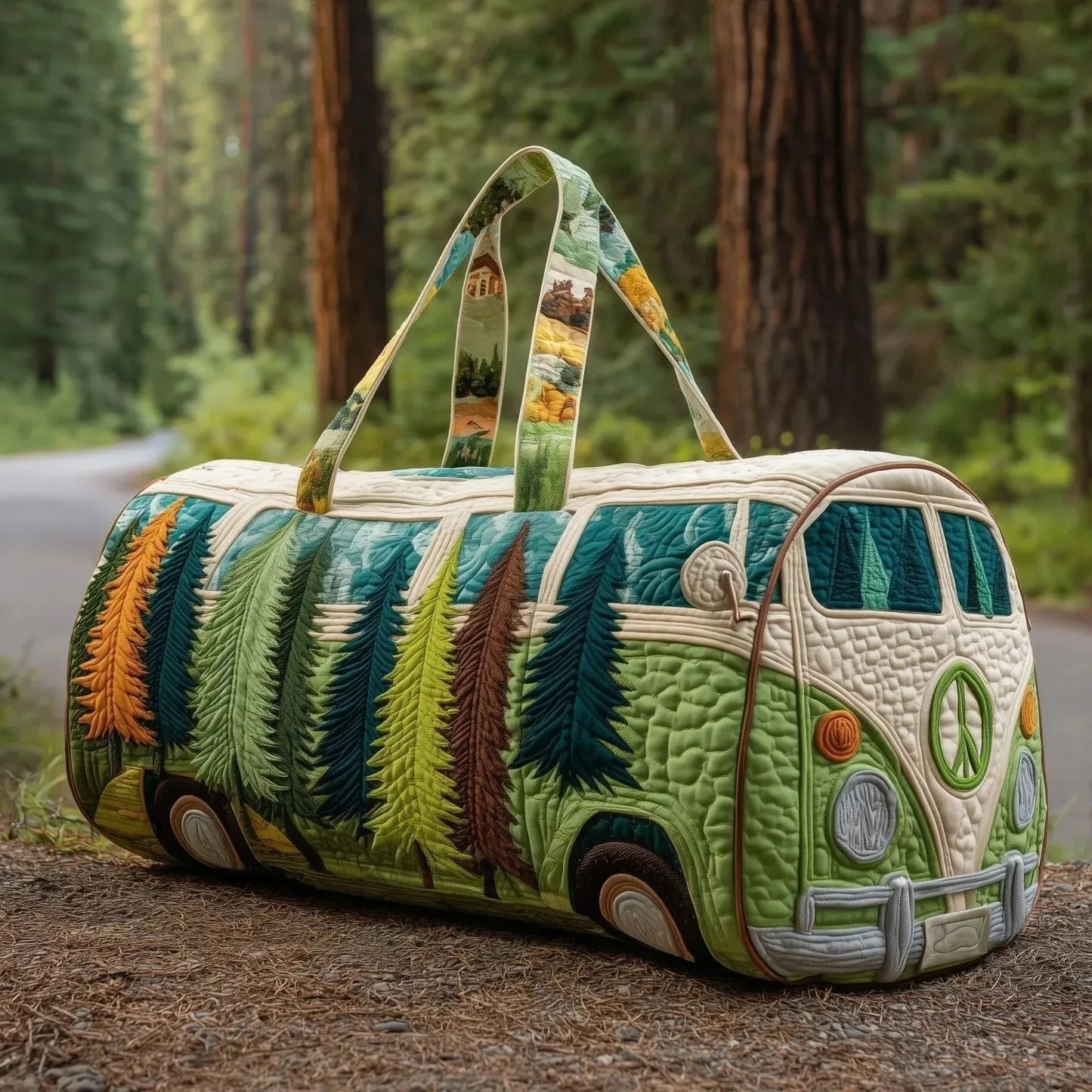 3D Bus Print Travel Duffle Bag Yoga Handbag