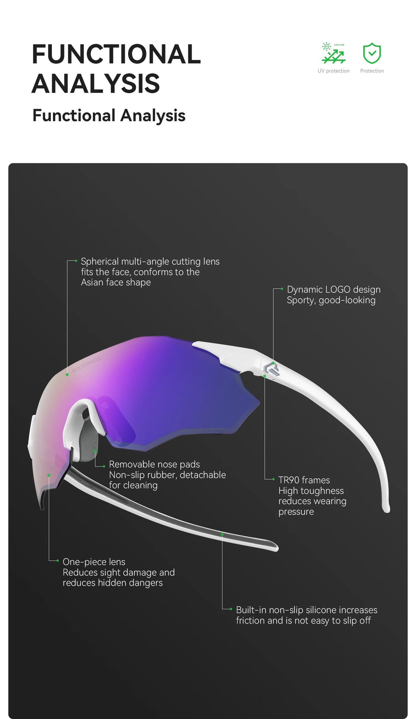 Bicycle Glasses Photochromic / Polarized Lens Bike Sunglasses UV400 Sun Protection MTB Road Cycling Goggle Eyewear
