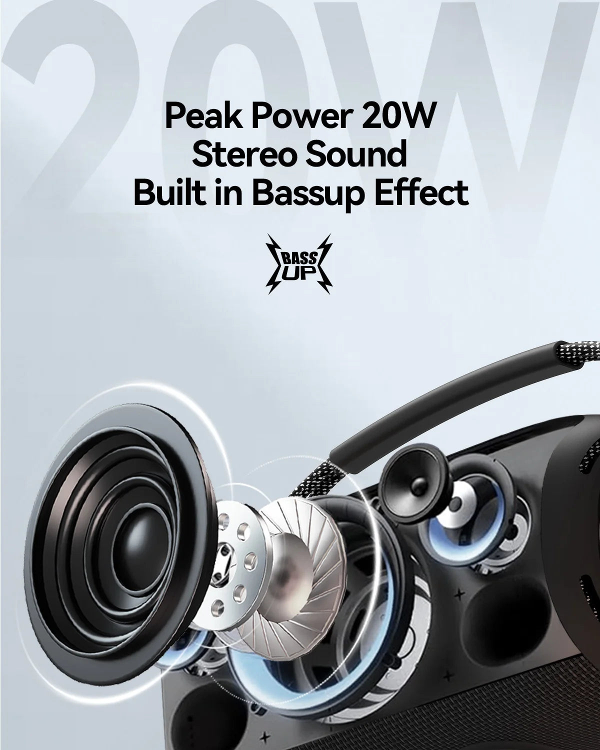 Puremic Portable Bluetooth Speaker with HD Sound, IPX6 Waterproof, Up to 18H Playtime, Karaoke Machine for Home/Party/Outdoor