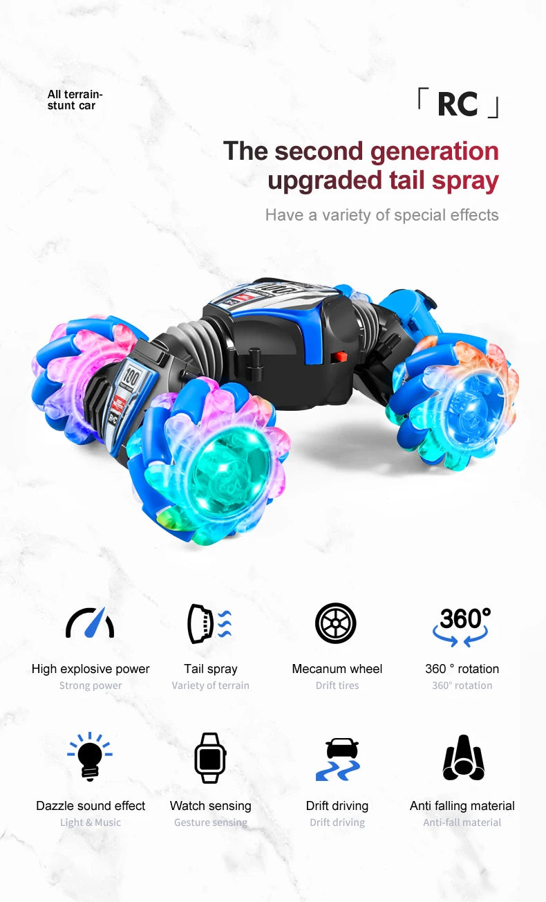 1 to 20 Scale Gesture Sensor 4WD Rotating Stunt Drift Remote Control Car