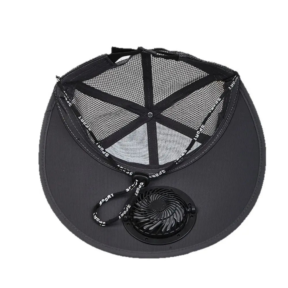 Solar Fan Baseball Cap With USB Charging