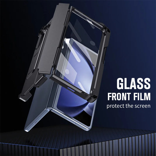 Phone Case With Pen Slot Stylus Hinge bracket Shell Membrane For Samsung Galaxy Z Fold 5 4 3 Case All-Inclusive Z Fold 6 3 Cover