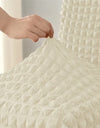 1PC Seersucker Chair Cover with Skirt Stretch Wedding Chairs Covers Dining Room Universal Size Seat Slipcovers for Banquet Party