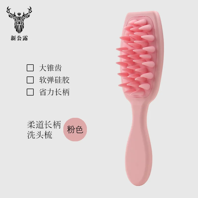 Silicone Shampoo Brush Head Scalp Massage Comb Clean The Scalp Thoroughly Body Massage Brush Bath Brush Salon Hairdressing Tool