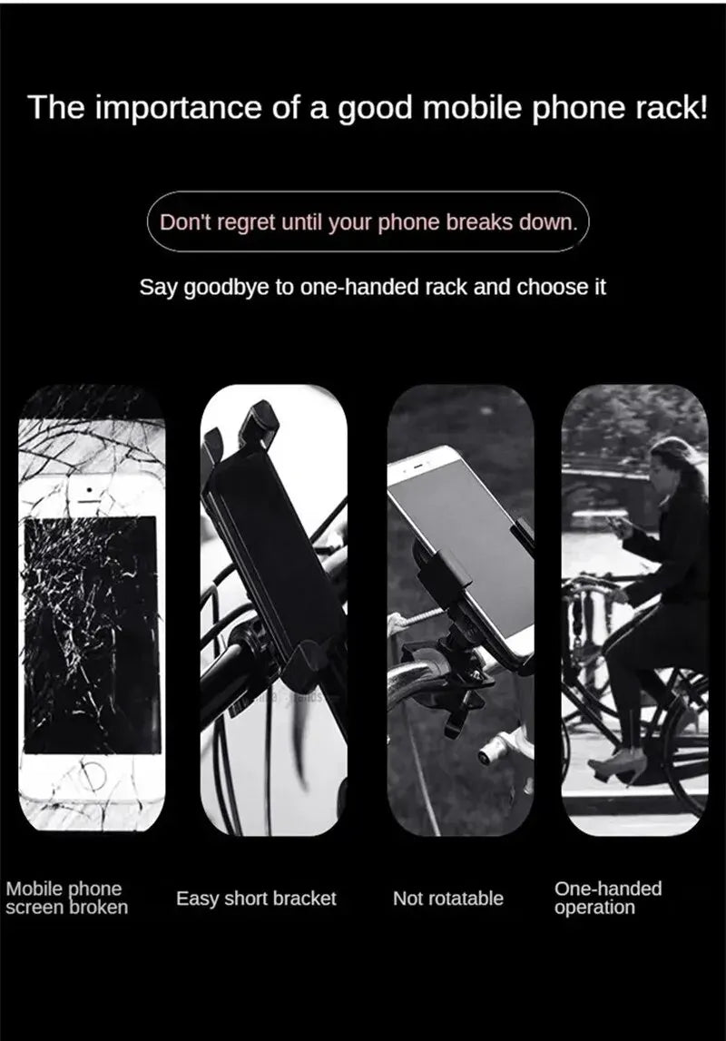 Bicycle Phone Holder Mount Universal Mobile Cell Metal Riding MTB Motorcycle Stand Bracket Bike Moto Handlebar Antislip Clip