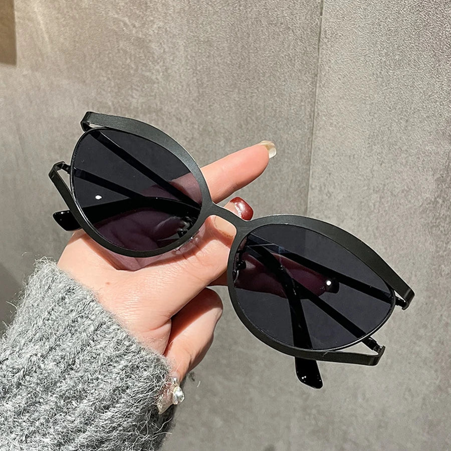 Business Sunglasses Double Beam Sun Glasses Trendy Versatile Glasses Trend Women Decorative Eyewear UV400