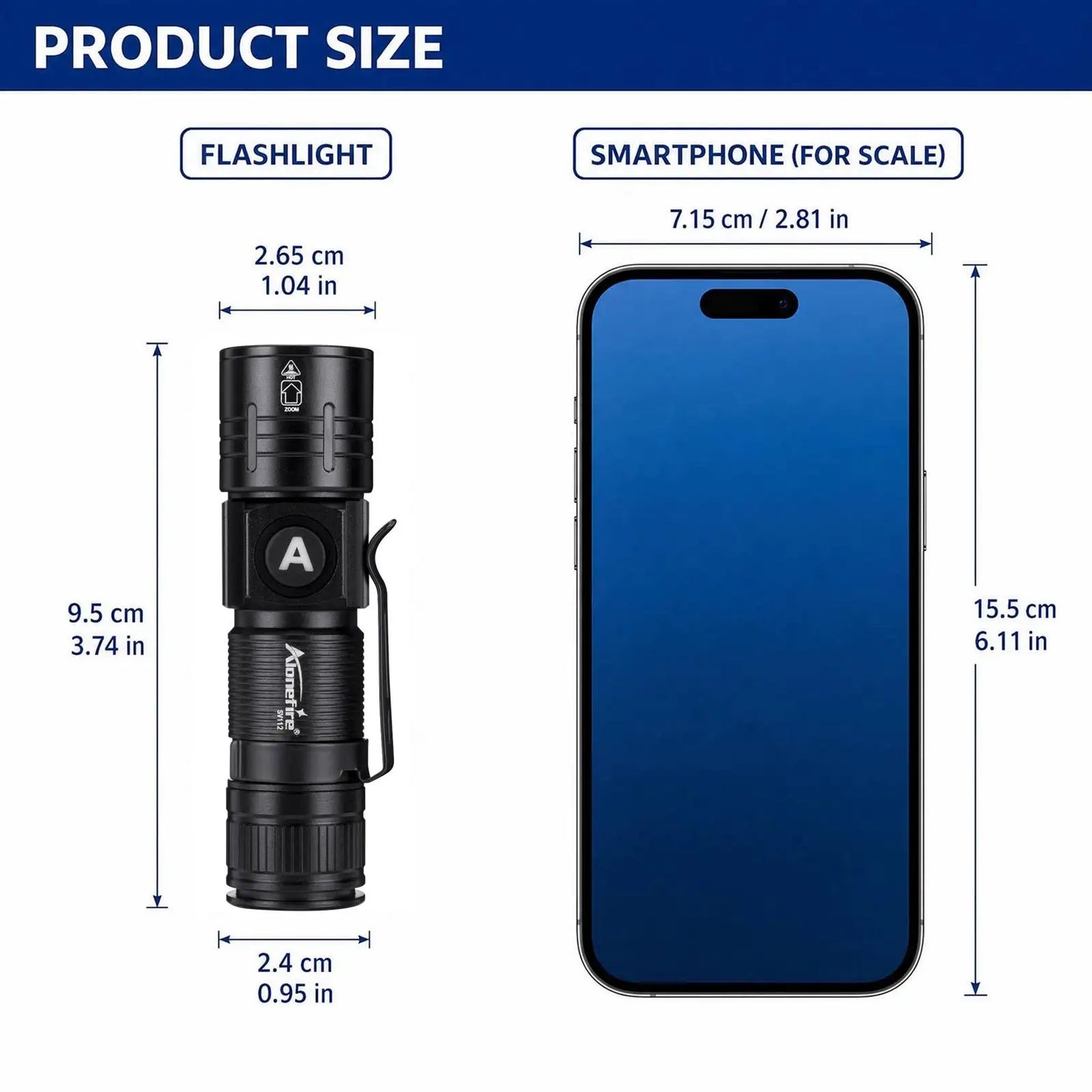 5W Zoomable Rechargeable LED Flashlight