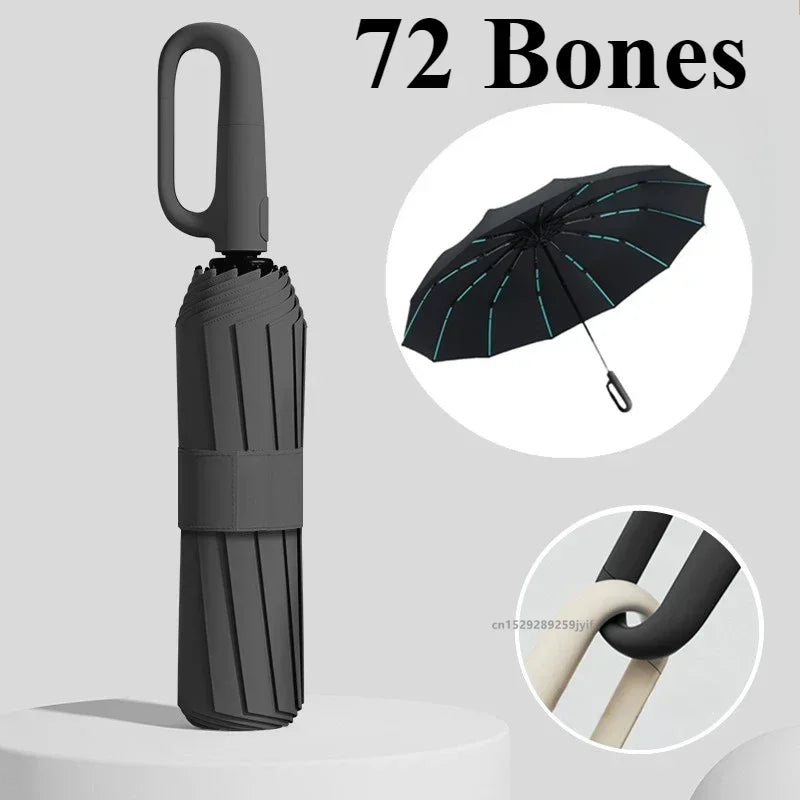 Strong Windproof Automatic Umbrella 72 Bone Sunshade Large Size Uv Protection Folding Men's Umbrella Rain Umbrellas for Women