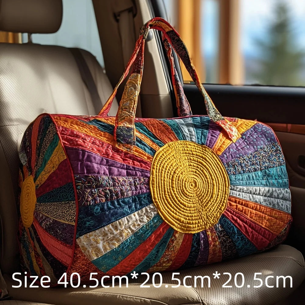 Hot Sale 3D Quilted Bag for Women Colorful Landscape Print Travel Sunrise Desert Mountain Cactus Printed Overnight Trip Bags