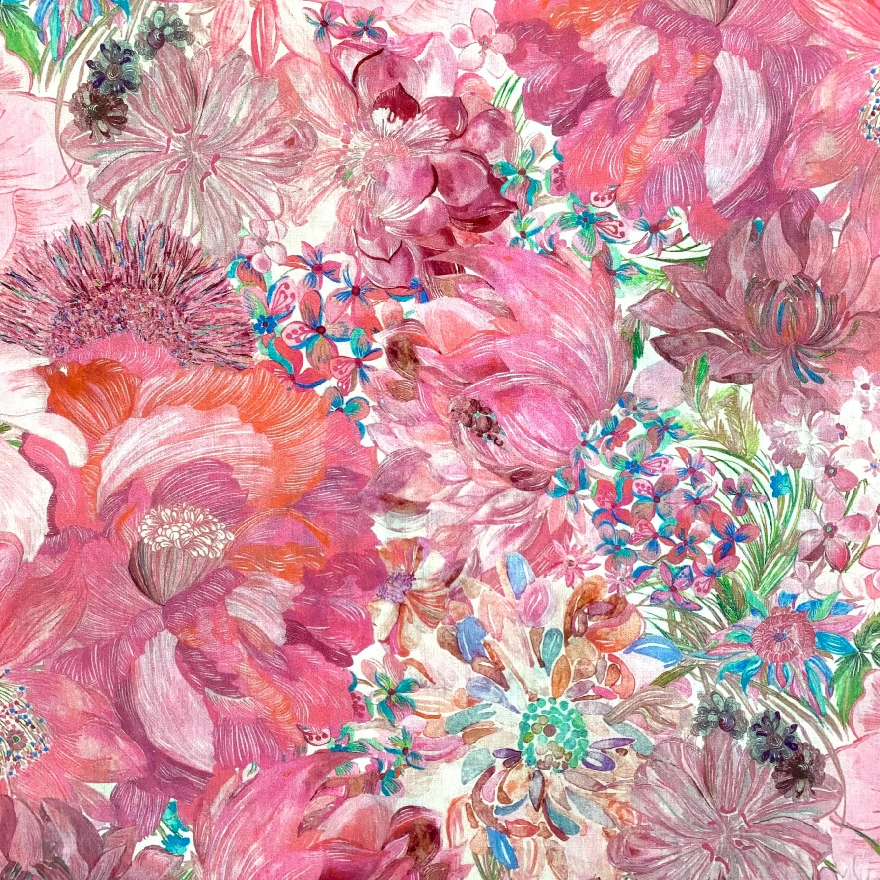 1M/2M/3M 80S Small marina seaflower Like Liberty Fabric Digital Printing For Sewing Cloth Dresses Kids Designer Handmade Fabric