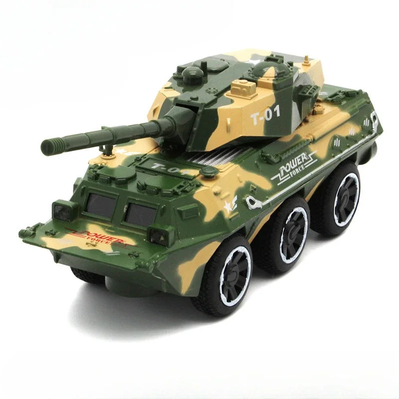 1:32 Scale Armored Personnel Carrier Model Car Toy Alloy Military Chariot Toy Models Music Light Pull Back Ornament Gift for