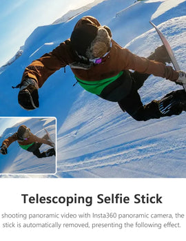 Invisible Selfie Stick for Insta360 X3 Rotating Bullet Time Handheld Tripod for Insta 360 ONE X2 ONE RS GoPro Accessories