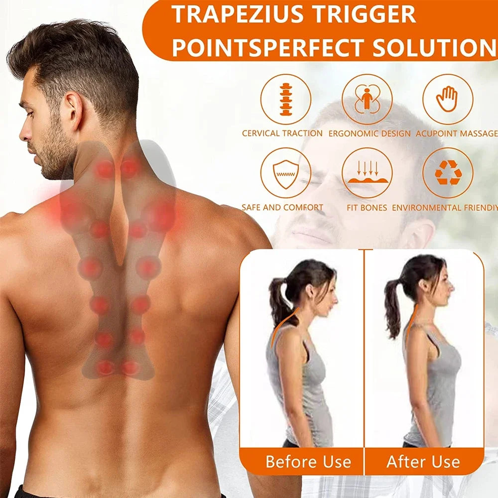 Cervical Traction Device Pillow Neck Stretcher Equipment for TMJ Neck Pain Relief Neck and Shoulder Relaxer